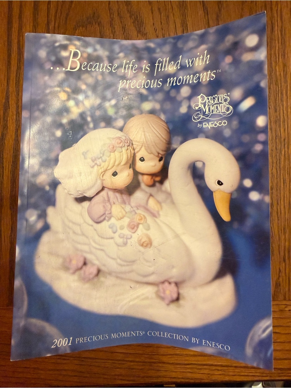 Enesco Precious Moments Blue Cover with White Swan Artwork Coffee Table Book